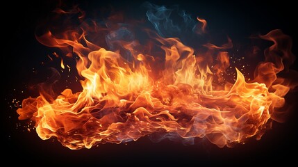 Fototapeta premium Intense Blaze with Fiery Flames and Glowing Embers