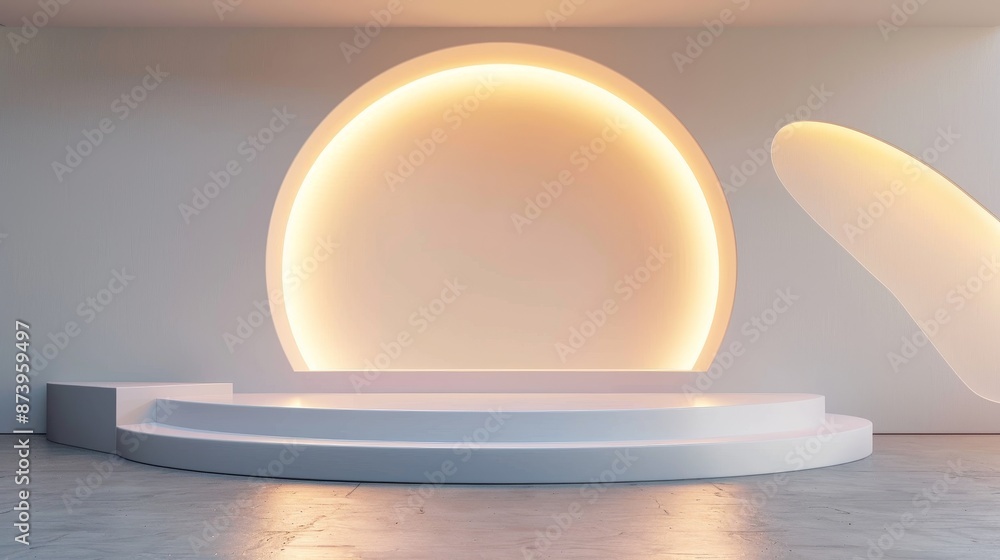 Poster laboratory concept with futuristic background and science concept. 3d rendering.
