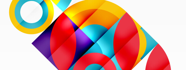 Obraz premium Circles and petals. Geometric beautiful abstract minimal template for Wallpaper, Banner, Background, Card, Book Illustration, landing page