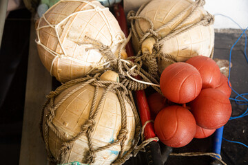Fisherman's net buoy as a marker of fishing activities at sea