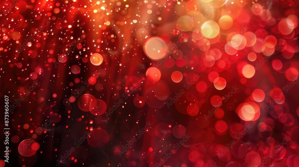Poster abstract background with red bokeh