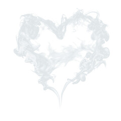 Obraz premium Abstract heart of smoke on a transparent background. Isolated