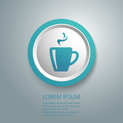 Tea cup simple icon. Vector illustration in flat