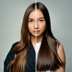 Low and High porosity hair strands, before and after treatment Hair damage repair