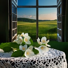 flowers in the window