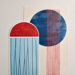 vintage red and white striped background with space