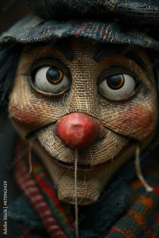 Poster close-up of a puppet controlled by abstract lines and shapes, symbolizing the connection between the