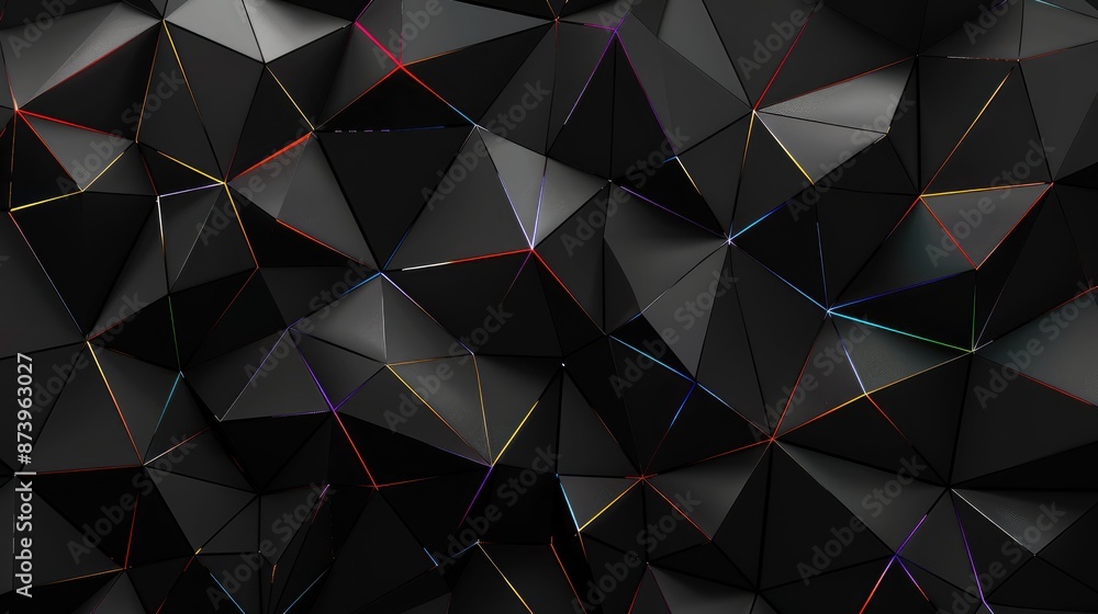 Poster black multicolor geometric design background with dark triangular shapes abstract polygonal raster f