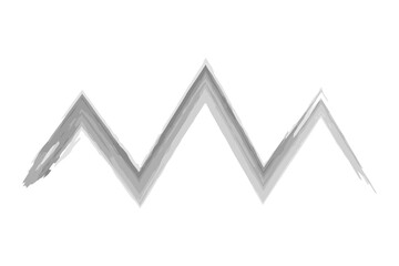 Zigzag. Sketch. A curved line with sharp corners. Hand drawn watercolor vector illustration. Outline on isolated white background. Doodle style. Idea for web design.