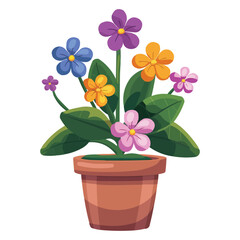 Naklejka premium a Plant pot flower vector isolated on white solid background