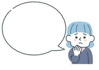 喜んでいる女性と吹き出しのイラスト