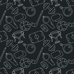 Seamless sport pattern. Background with sports icons
