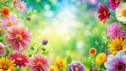 Beautiful and vibrant floral background perfect for spring, flowers, nature, petals, bloom, colorful, garden, foliage