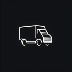 Bold and Simple Delivery Truck Icon Emphasizing Speed and Motion