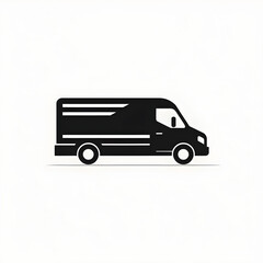Minimalist Delivery Truck Icon with Motion Lines Emphasizing Speed and Mobility