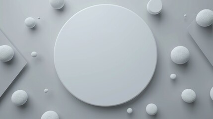 Abstract Minimalist Composition with White Shapes