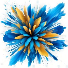 Obraz premium blue and yellow color explosion isolated 