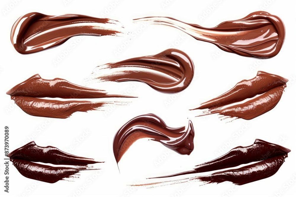 Poster highquality image showcasing assorted chocolate spread designs and textures