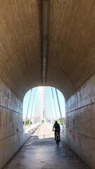 Pedestrian access tunnel. Ride for people through a tunnel.