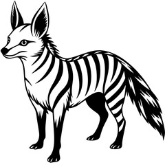 Unique Aardwolf Logo Design - Charming and Adaptable African Insectivore Emblem
