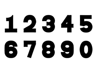 シンプルな数字アイコンイラストセット素材