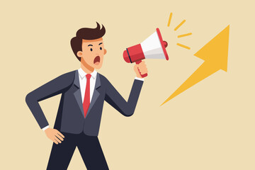 Fototapeta premium Shouting warning message illustration 