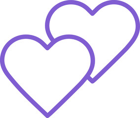 Two heart shape outline icon, valentine day and love concept