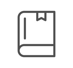 Book and learning icon outline and linear vector.	
