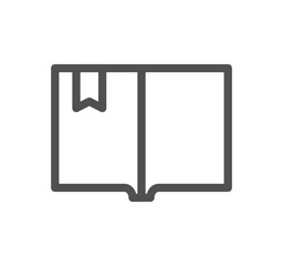 Book and learning icon outline and linear vector.	
