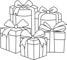 gift present coloring page illustration