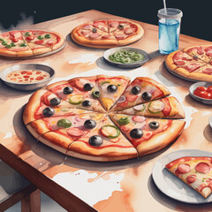 Pizza Hut Ilustration Design Very Delicious