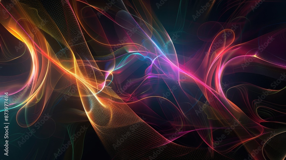 Poster abstract technology shining lines style background design