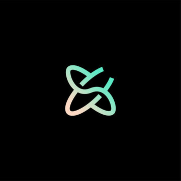 futuristic Letter CS or SC logo concept for technology company