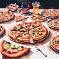 Pizza Hut Ilustration Design Very Delicious