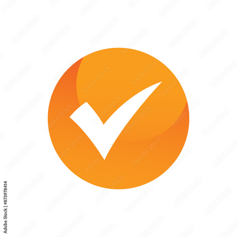 Sticker Check mark vector icon logo design illustration