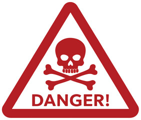 danger sign with skull