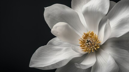 Close-Up of a Delicate White Magnolia Blossom