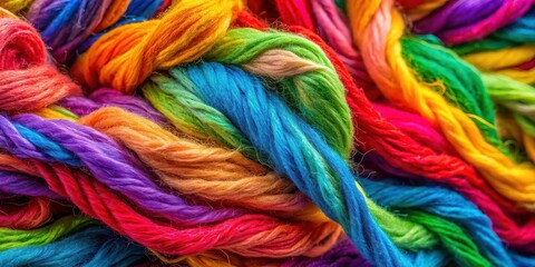 Close up shot of colored wool fibers creating a vibrant and textured background, wool, fibers, close up, macro, colorful, textile