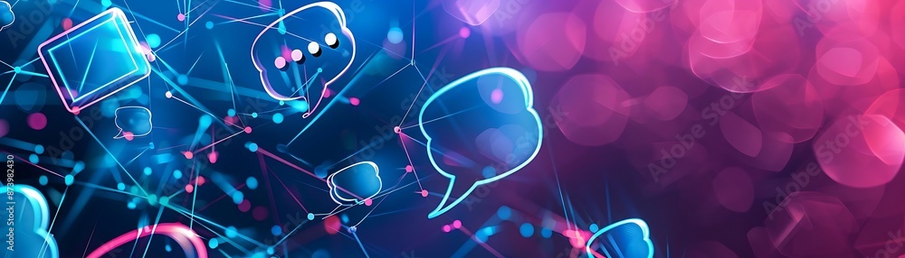 Aufkleber abstract communication background with speech bubbles and digital messaging symbols