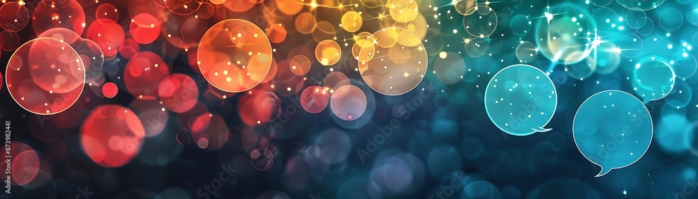 Aufkleber abstract communication background with speech bubbles and digital messaging symbols