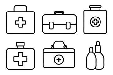 Medical kit line art illustration Clean and Clear Medical Icons
