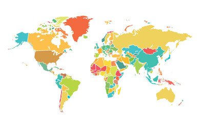 World map isolated .modern colorful style. for website layouts, background, education, precise, customizable, Travel worldwide, map silhouette backdrop, earth geography, political, reports. 