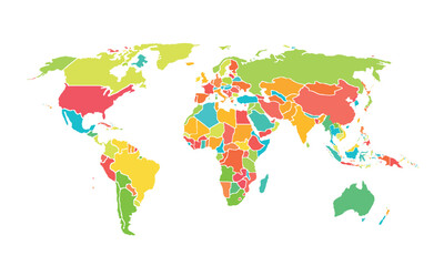 Obraz premium World map isolated .modern colorful style. for website layouts, background, education, precise, customizable, Travel worldwide, map silhouette backdrop, earth geography, political, reports. 