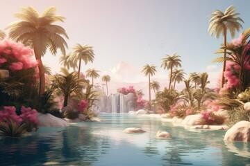 Fototapeta premium Oasis landscape outdoors nature.