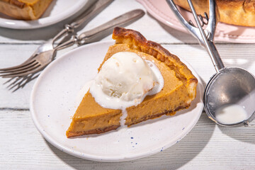 Traditional autumn pumpkin pie