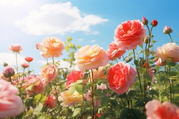 Fototapeta premium Rose sky outdoors blossom.
