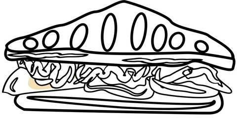 junk food coloring page illustration