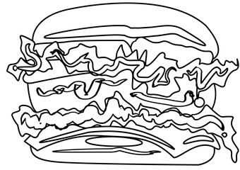 junk food coloring page illustration
