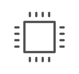 Computer and components icon outline and linear vector.	
