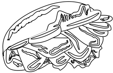 junk food coloring page illustration